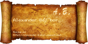 Alexander Bíbor névjegykártya
